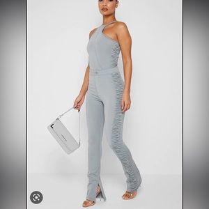 COPY - Ice Grey Manieré de Voir Ruched Asymmetric Set